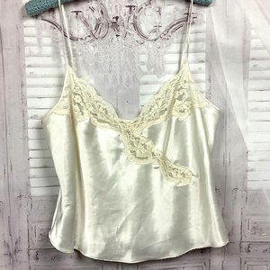 Victoria's Secret Cami Top Tank Cream Satin L Gold Label